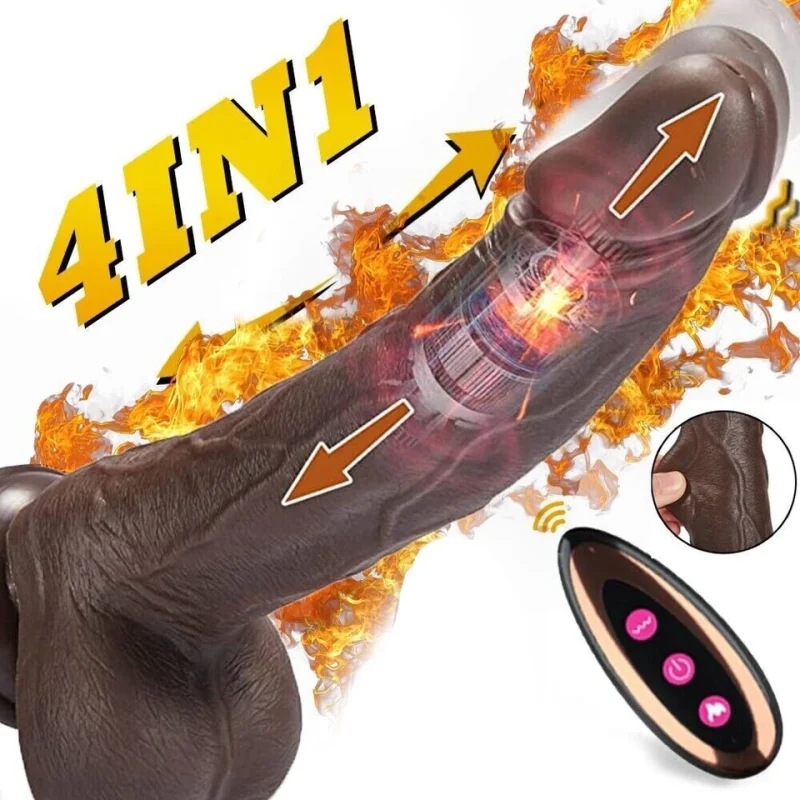 Suitable for women thrust rotating heating vibration suction cup dildo